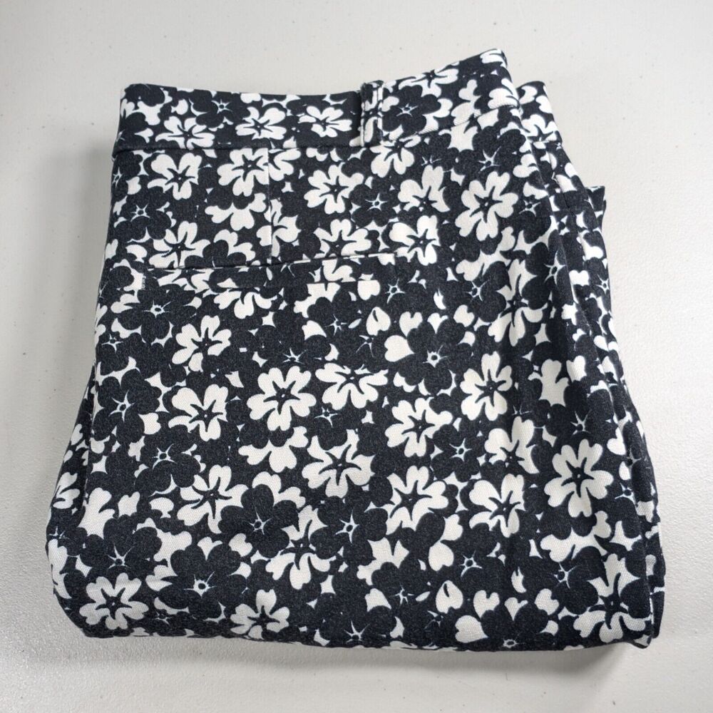 Banana Republic Pants Womens Size 10 Black White Sloan Floral Print Ankle Pant